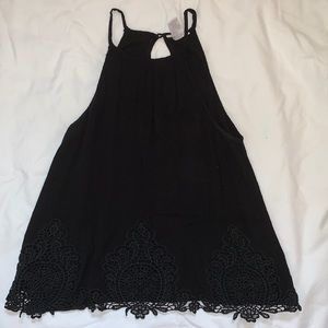 dainty black lace tank top